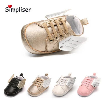 

Cute Wing Sneakers Baby Girls Boys Soft First Walkers 0-18M Newborn Baby Infant Toddler Shoes Pink Gold White Sapatos Infantil