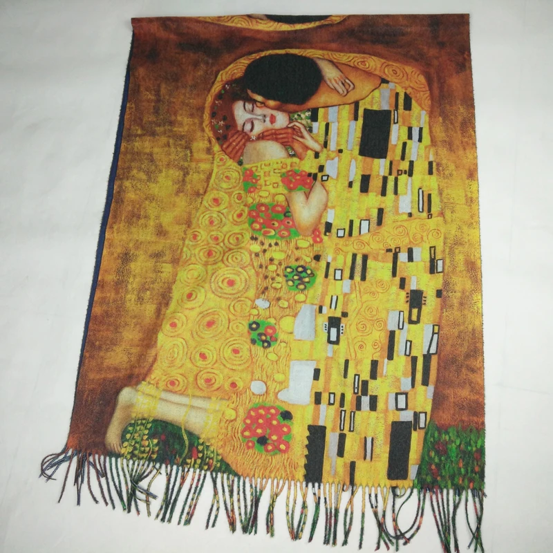 Модный женский дизайнерский зимний кашемировый шарф KlimtVan Gogh с масляной