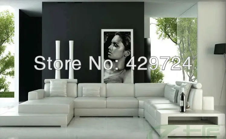 الفاخرة أريكة ، إيطاليا تصميم كبير الحجم الأرائك حقيقية الجلود أريكة الزاوية أريكة مجموعة مع شيزلونج المنزل والأثاث الأرائك