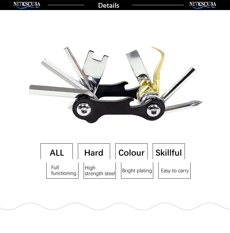 NiteScuba портативный складной ключ для подводной фотографии камера и объектив Набор шестигранных ключей метрическая система Аллен ключ Винт инструмент для ремонта