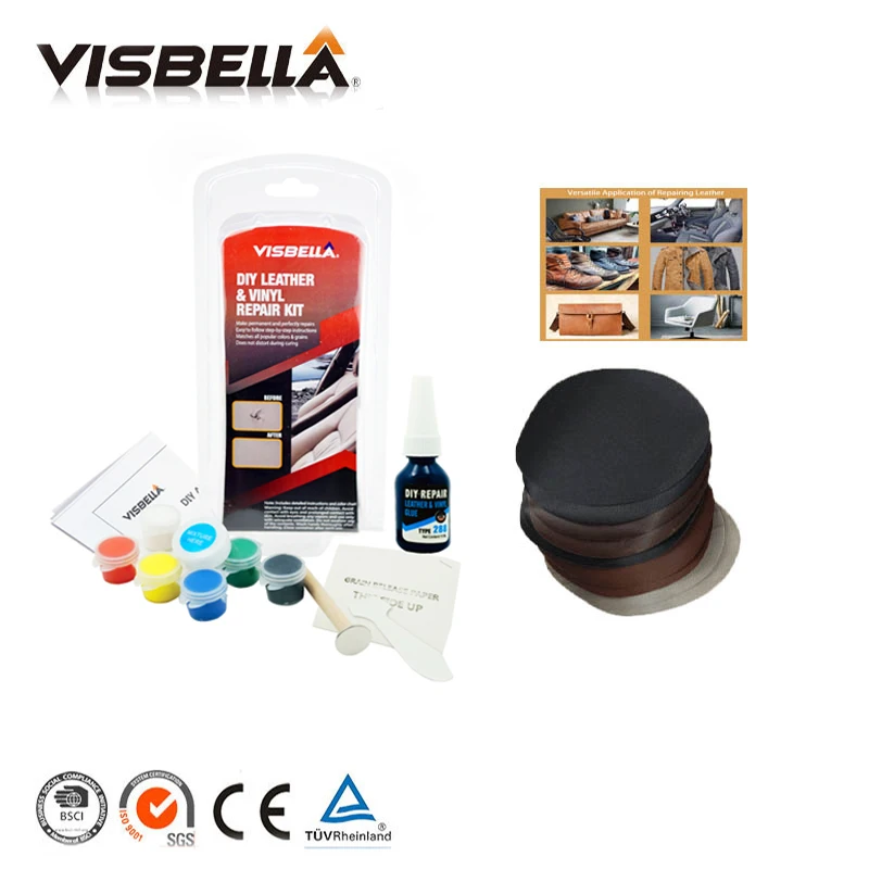 Visbella Leather Vinyl Repair Kit Auto Car Seat Sofa Coats Holes Scratch Cracks Rips Liquid Leather Patch Repair Accessories