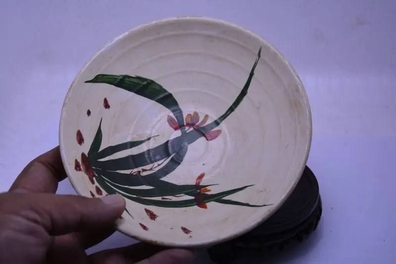 

Rare Old Chinese SongDynasty "cizhou kiln" porcelain bowl,Orchid, Free shipping