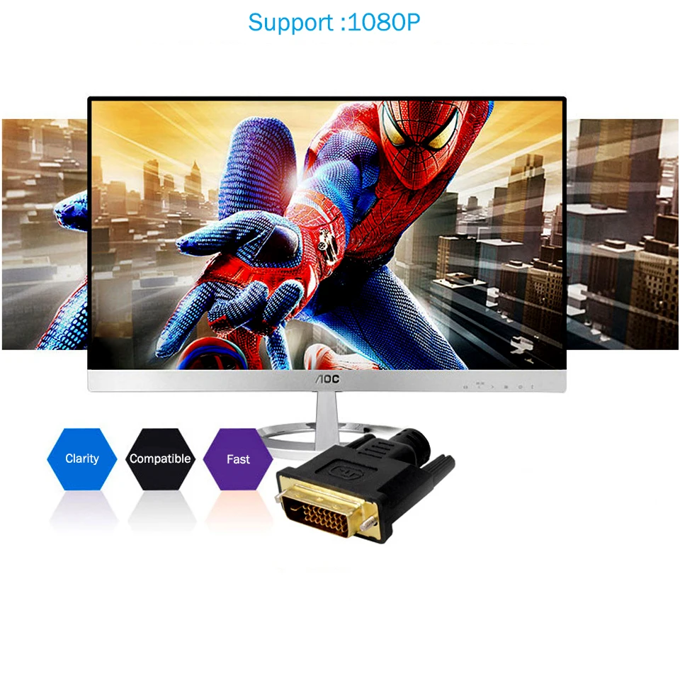 Симпатичный электронный HDMI/DVI 24+ 1 адаптера Гнездовой разъем на обоих концах для подключения внешних устройств к 1080 P разъем для телевидения высокой четкости для мультимедиа Mnitor ПК PS3 ТВ-проектор коробка