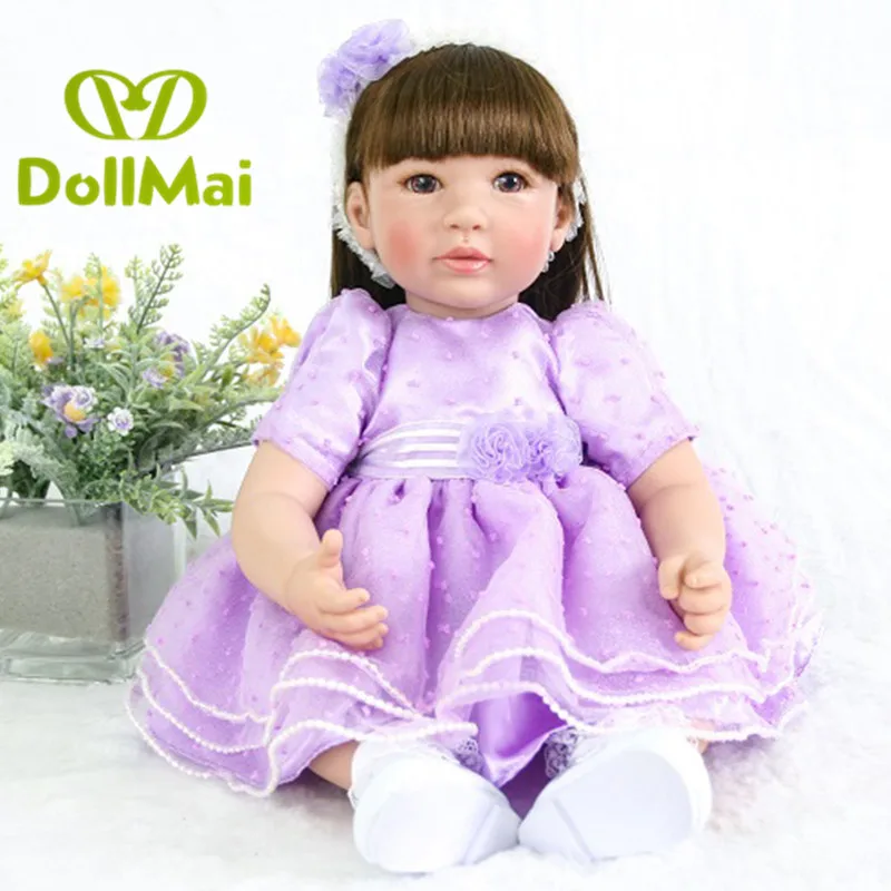 

50cm Handmade Silicone Reborn Princess Doll Toy 20inch Lifelike Soft Silicone high quality Baby Dolls Toddler Fridolin For Girls