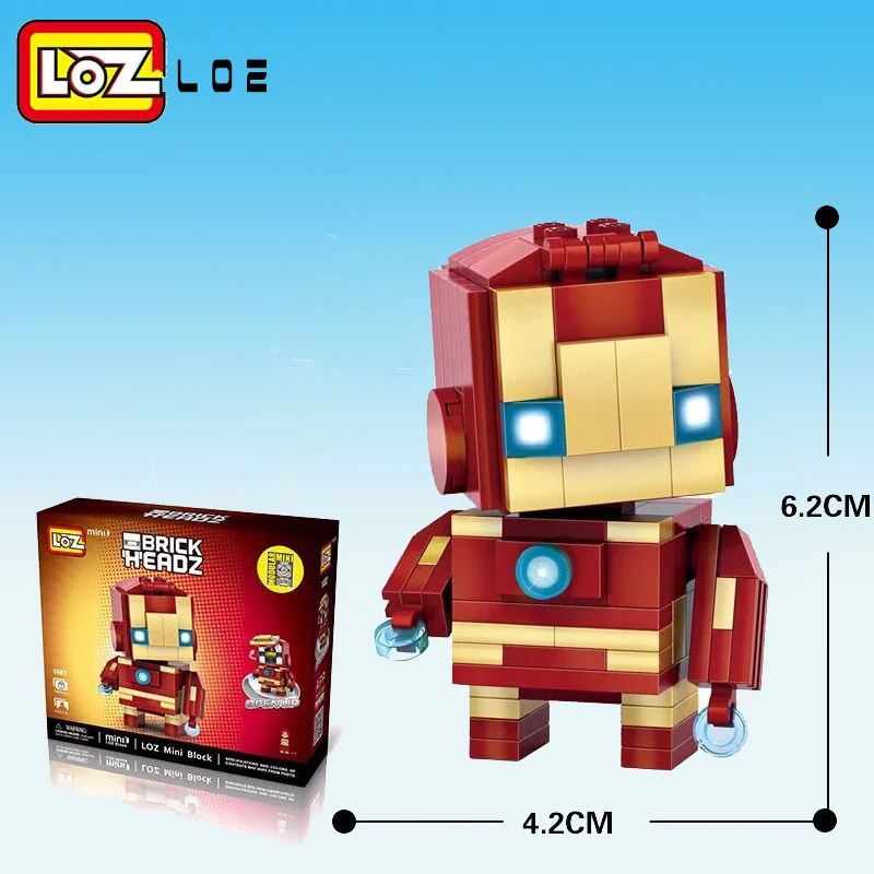 Блоки LOZ экшн фигурки Капитан Америка Тор Железный brick heads сборка строительных