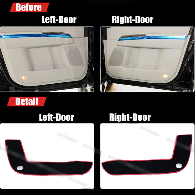 

2pcs Fabric Door Protection Mats Anti-kick Decorative Pads For Mazda 8 2011-2015