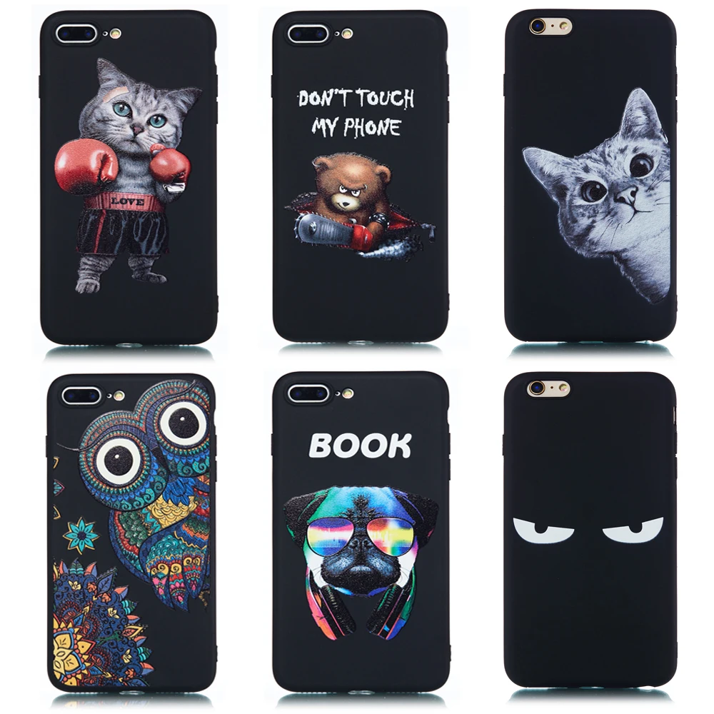 

PTM Lovely Cat Phone Case For iPhone 7 8 6 6S Plus TPU Cover For iPhone X XR XS Max Case Silicone Personality Patterned Cases