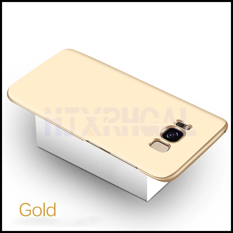 Ультра тонкий Жёсткие Чехлы для samsung Galaxy A3 A5 A7 J3 J5 J7 S7 edge s8 S9 Plus Note 8 9 A8 плюс Матовый PC чехол - Цвет: Gold