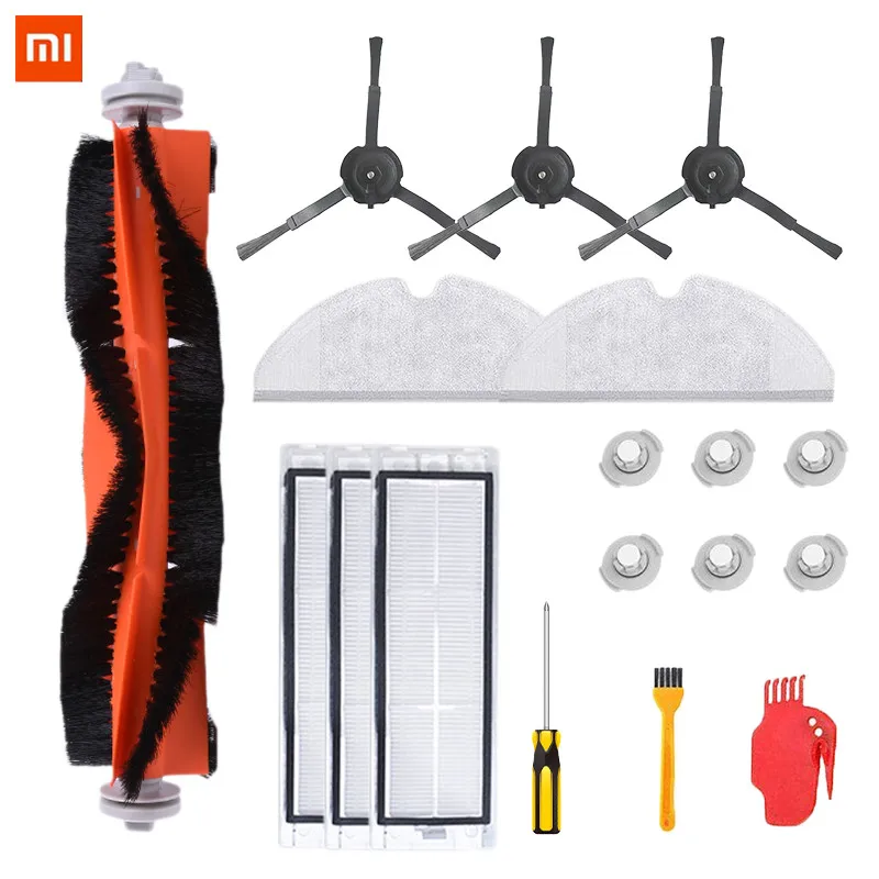 

18PCS Roborock Robot Vacuum Cleaner Accessories Parts Main Brush Side Brush Filter Water Tank Filter Comb Screw Mop Cloth
