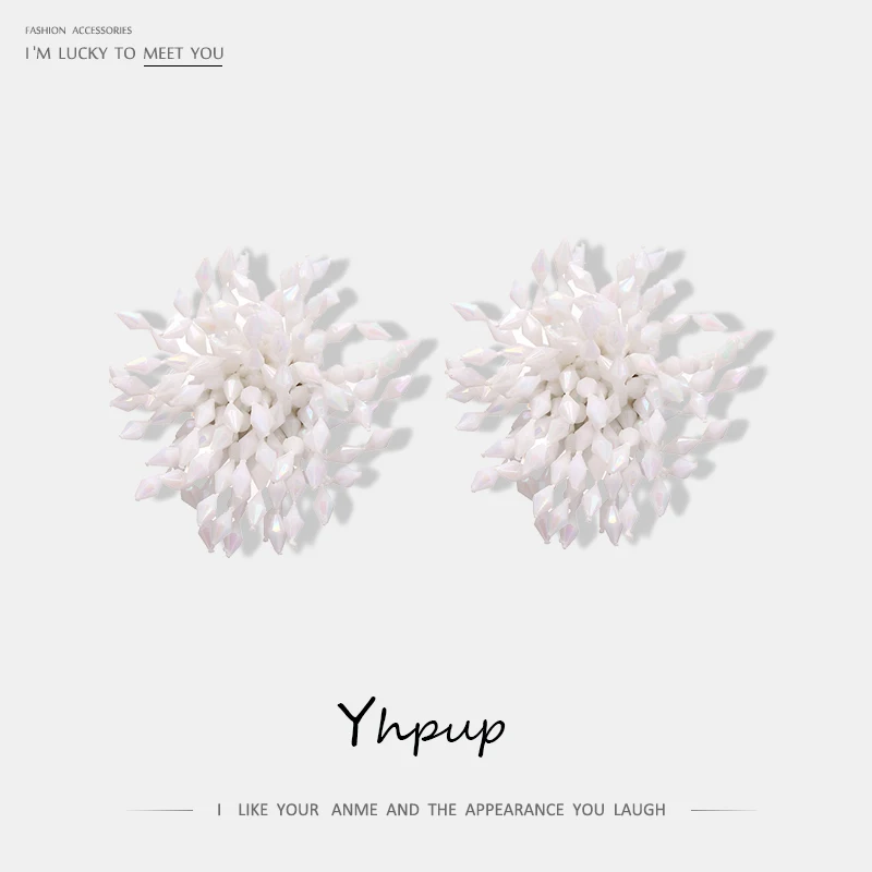 

Yhpup Trendy Minimalist Acrylic Flower Stud Earrings Copper S925 Silver Pins Brincos Oorbellen Women Party Gift Jewelry Charm