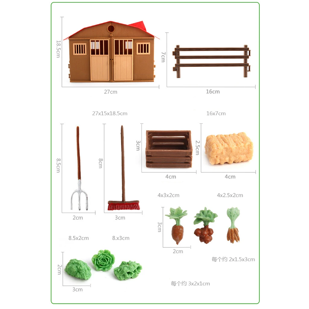 Plastic DIY Assembling Farm Cabin Scene Building Construction Kits Kids Creative Toy Birthday Gifts