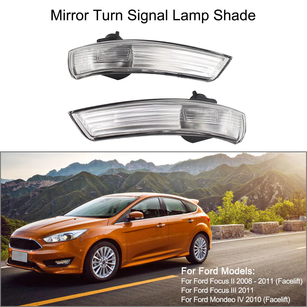 

Pair of Mirror Turn Signal Corner Light Lamp Cover Shade Screen for Ford Focus II 2 III 3 Mondeo