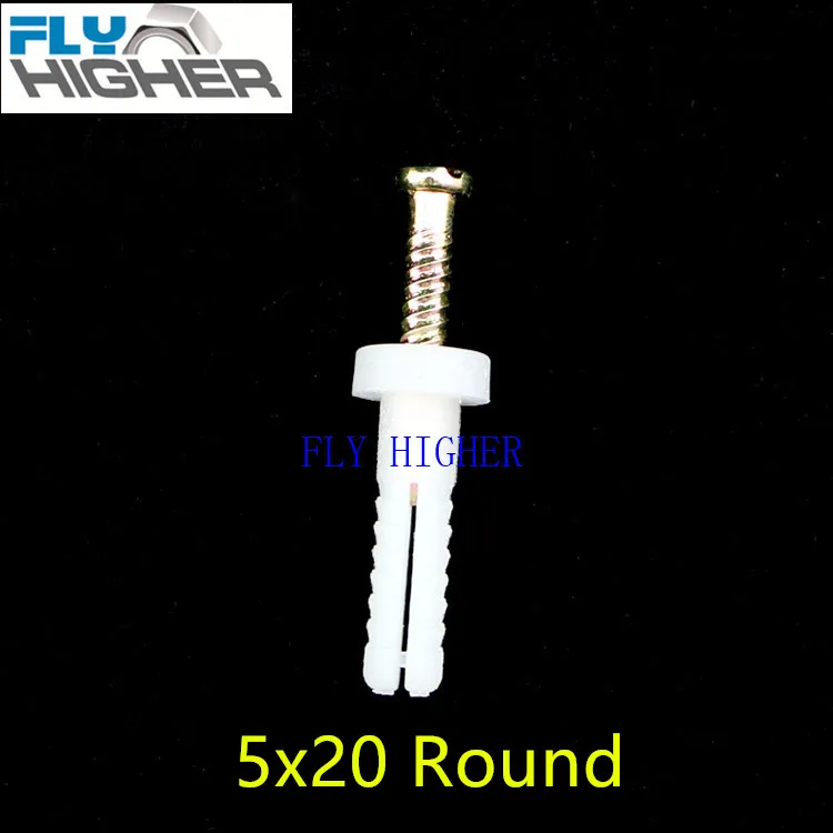 

5x20/25 Nylon Hammer Nail in Round Head Anchors 100pcs/pack