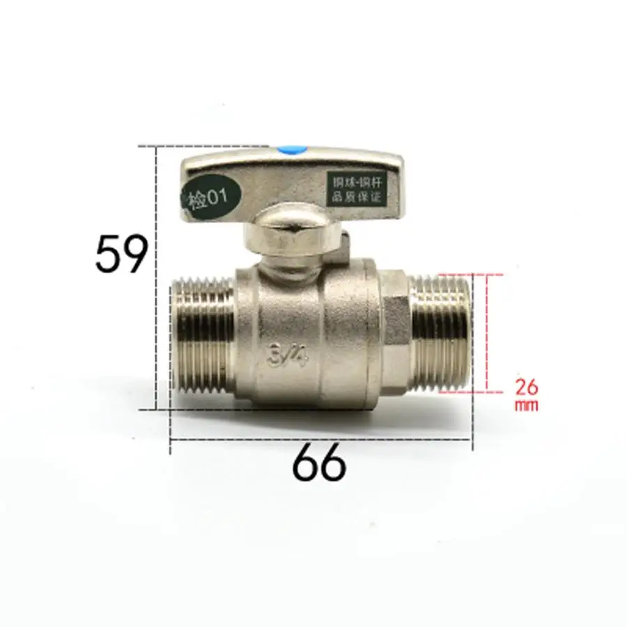 DN20 G 3/4 "BSP Мужской латунь мяч Клапан воды газойль Порты и разъёмы Размер 15 мм с ручкой