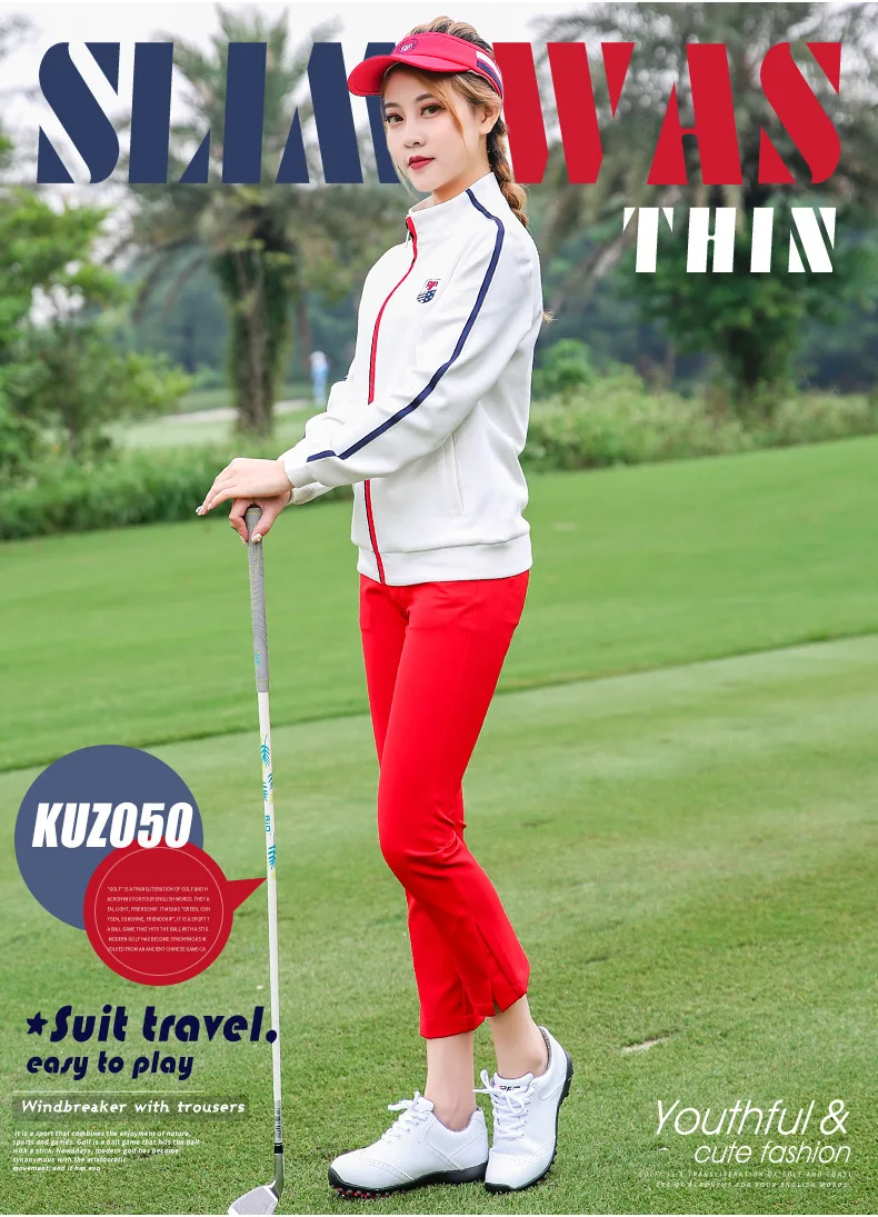 Брюки для гольфа PGM, женские брюки, высокие эластичные брюки, осенние и зимние спортивные брюки