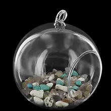 10 см шариковая форма Прозрачная подвесная стеклянная безделушка растение для декора; ваза с цветами сферическая ваза прозрачная красочная