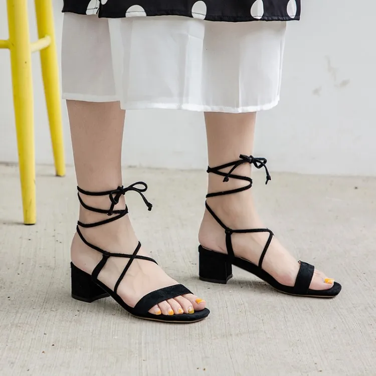

Big Size9 10 11 12 Bandage high heels sandals women shoes woman summer ladies Ankle strap sandals