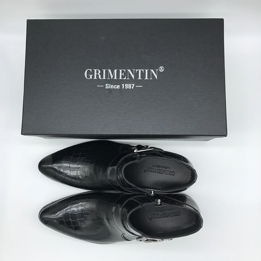 Бренд grimentin мужские ботильоны из лакированной кожи черные коричневые итальянские официальные деловые для мужчин обувь