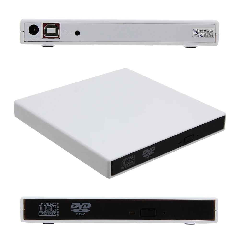 USB2.0 External DVD Combo CD-RW ROM Burner Drive 24X write CD-RW and read DVD-ROM for PC/Mac/Laptop/Netbook