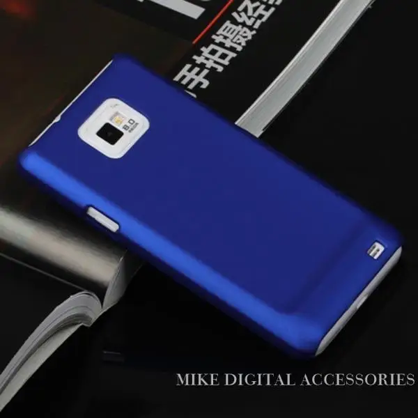 Высококачественный разноцветный роскошный прорезиненный Матовый Жесткий чехол для телефона samsung Galaxy S2 SII i9100 - Цвет: Dark Blue