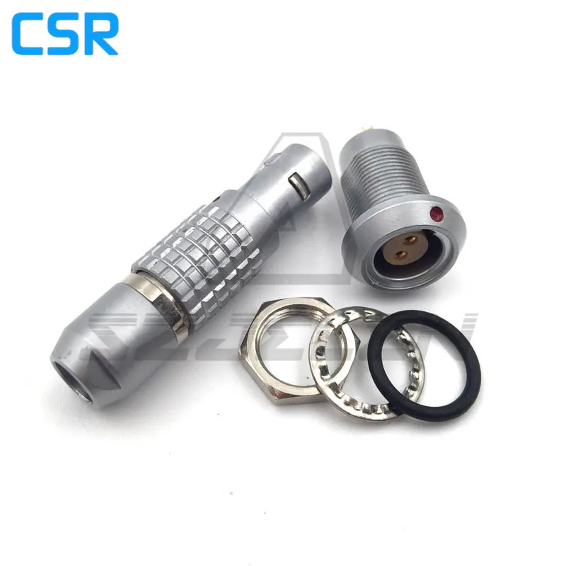 Medical connector 2 pin plug and socket, Camera power 2-pin connector, LEMOS 0b connector 2 pin  FGG.0B.303.CLAD.HGG.0B.302