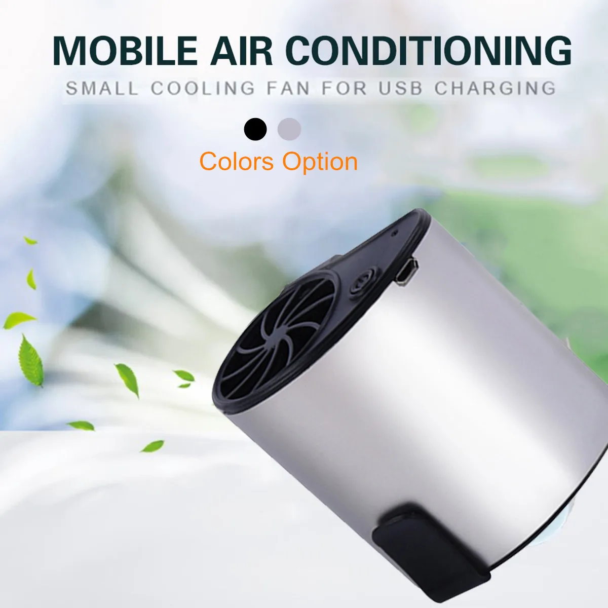 

Small Waist Fan Mini Mobile Cooler Portable Rechargeable USB Clippable on Belt Silver Gray Black Quick Charging Adjustable