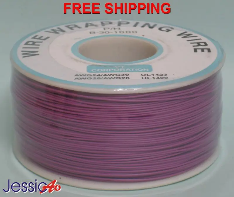 Electronic OK copper wire Purple PVC 30 AWG wire wrap bread board fly