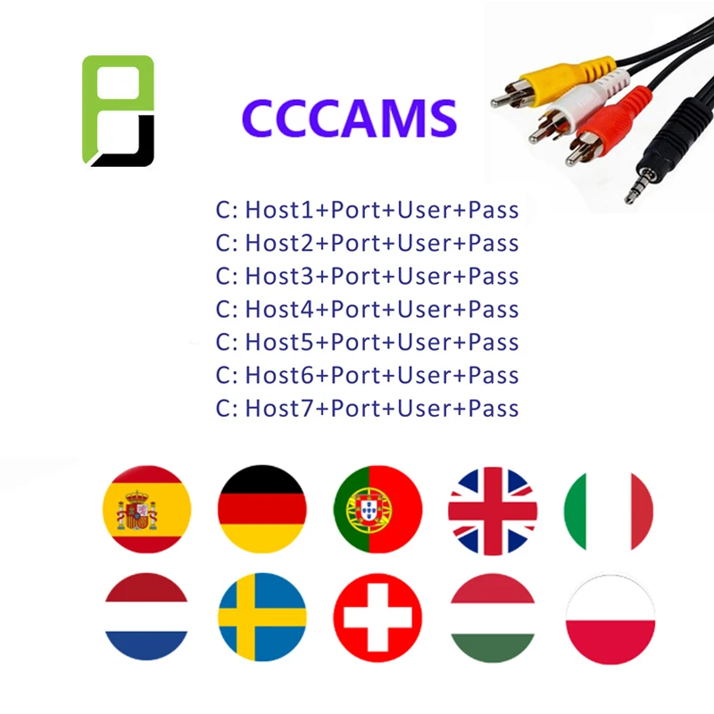Full HD DVB-S2 CCcam 7 10 Cline на 1 год Европа спутниковый ресивер испанско-португальский