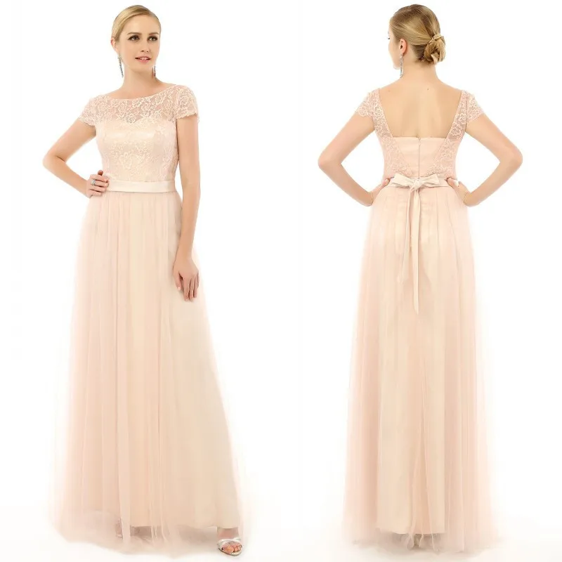 2016 Summer Elegant Bridesmaid Dresses Long Champagne Dresses for