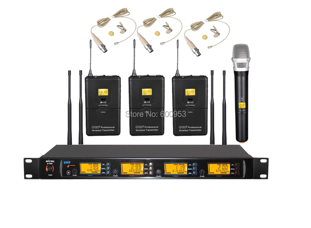 

COCMICWL UHF Wireless Karaoke Mic Microphone System 3 Beige Omnidirectional Lavalier 1 Handheld