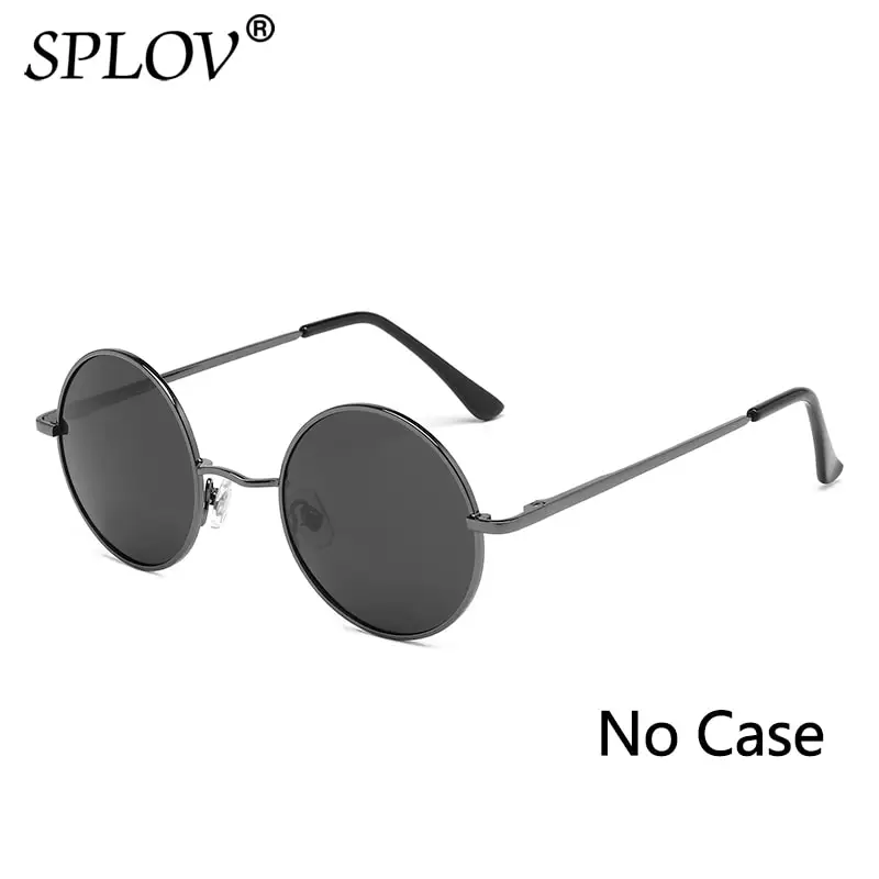 SPLOV Ретро стимпанк дизайнерские Круглые Металлические поляризованные солнцезащитные очки для мужчин и женщин маленькие винтажные линзы классические очки - Цвет линз: N5 Gun Grey