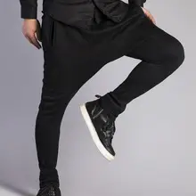 Осень личность тонкий Брюки мужские Штаны большой штаны-шаровары мужские ноги брюки Модные мужские панталоны Street Новинка Черный orea