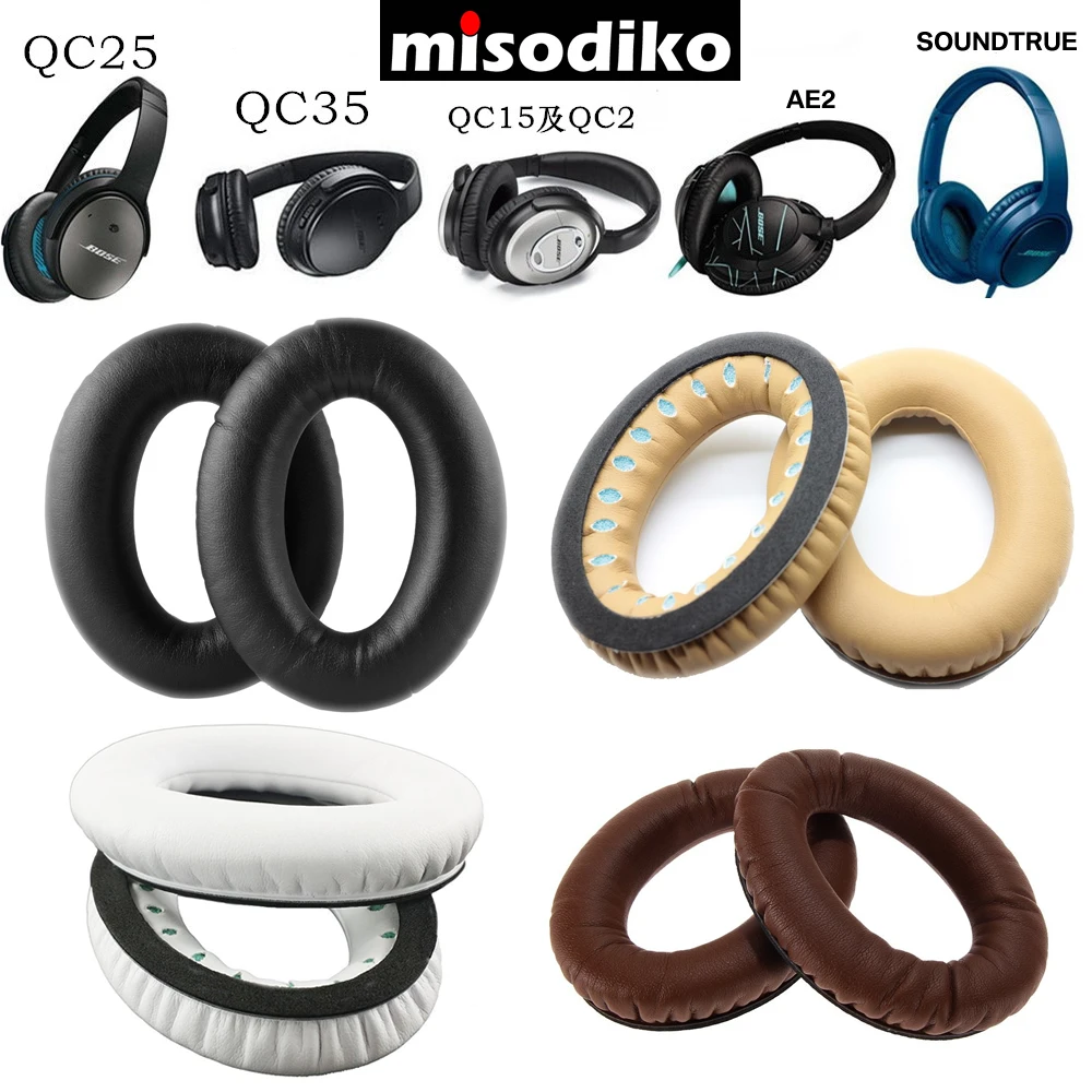 

misodiko Replacement Earpads Ear Pad Cushions for Bose QuietComfort QC35 QC25 QC2 QC15, SoundTrue, AE2 AE2i AE2w Headphone Pads