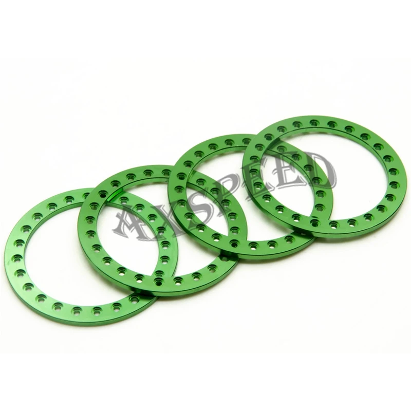 

AXSPEED 2.2inch Green Metal Wheel Ring Alloy Wheel Beadlock Rings for 2.2 inch Wheel Rim 1/10 RC Crawler Car D90 SCX10