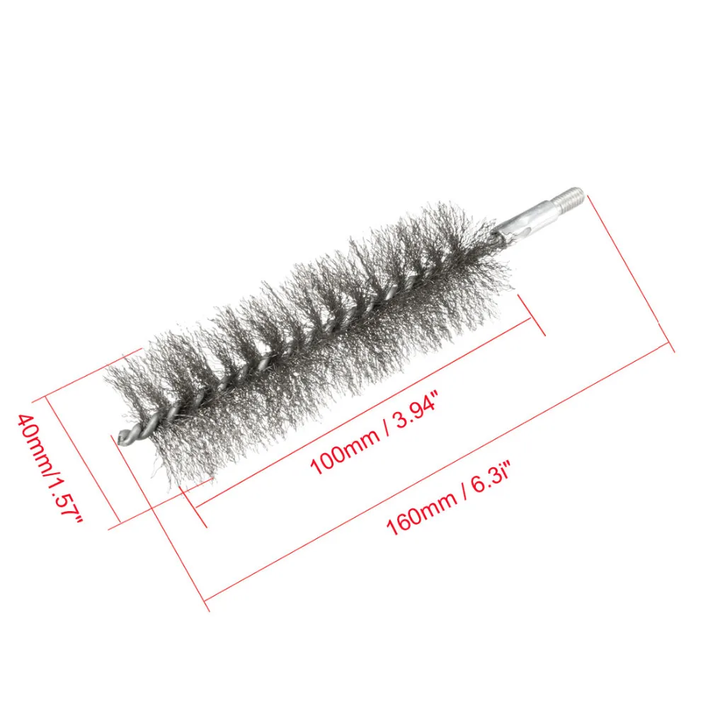 

UXCELL New Arrival 2PCS M6 Stainless Steel Wire Tube Cleaning Brush Brush Cleaner For Bottle Pipe Cleaning,Rust Removal