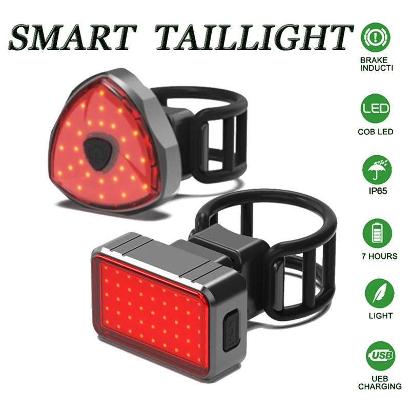 

G-sensor Bicycle Bike Smart Brake Light 3 Modes Taillight Cycling Safety Warning Rear Tail Lamp RL19-0014 Waterproof Bike Lamp