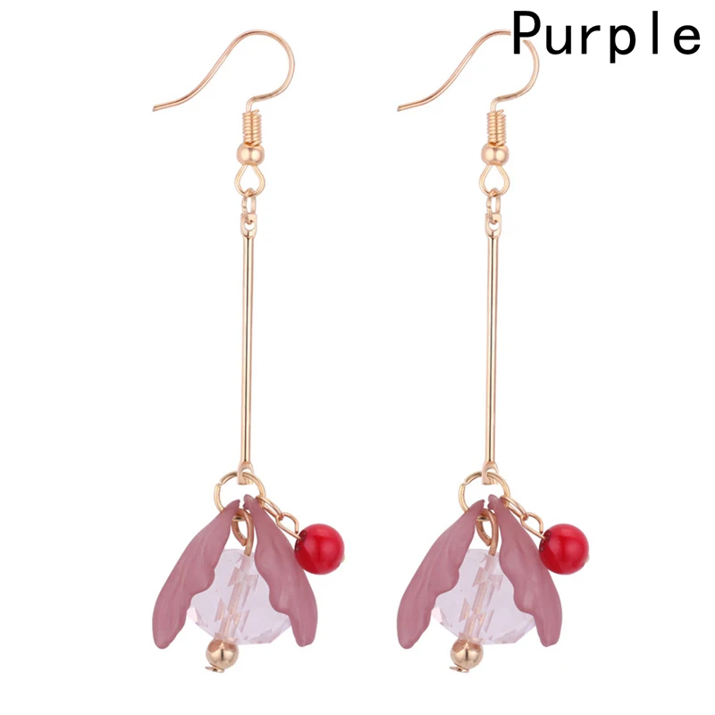 4 цвета 2018 новые корейские Jewelry красивый цветок лепестки кулон серьги для Для