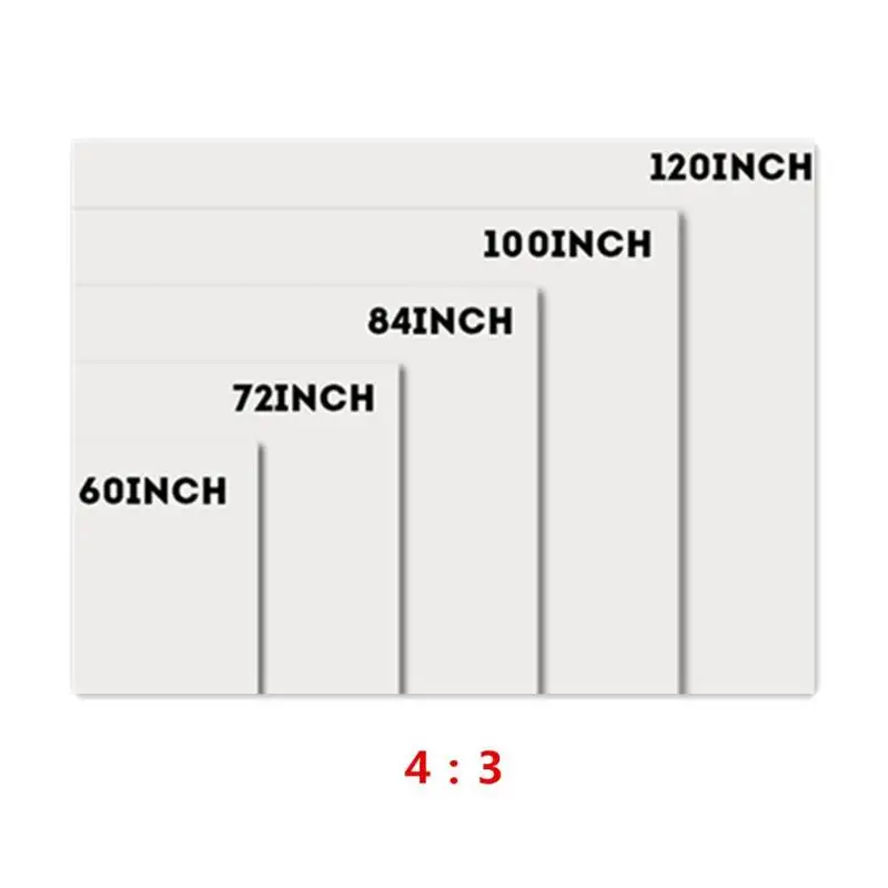 60, 72, 84, 100, 120 дюймов, 4:3, складной настольный проектор, экран, подвесной экран, занавеска для HD, 3D светодиодный домашний кинотеатр, умные кинопроекторы