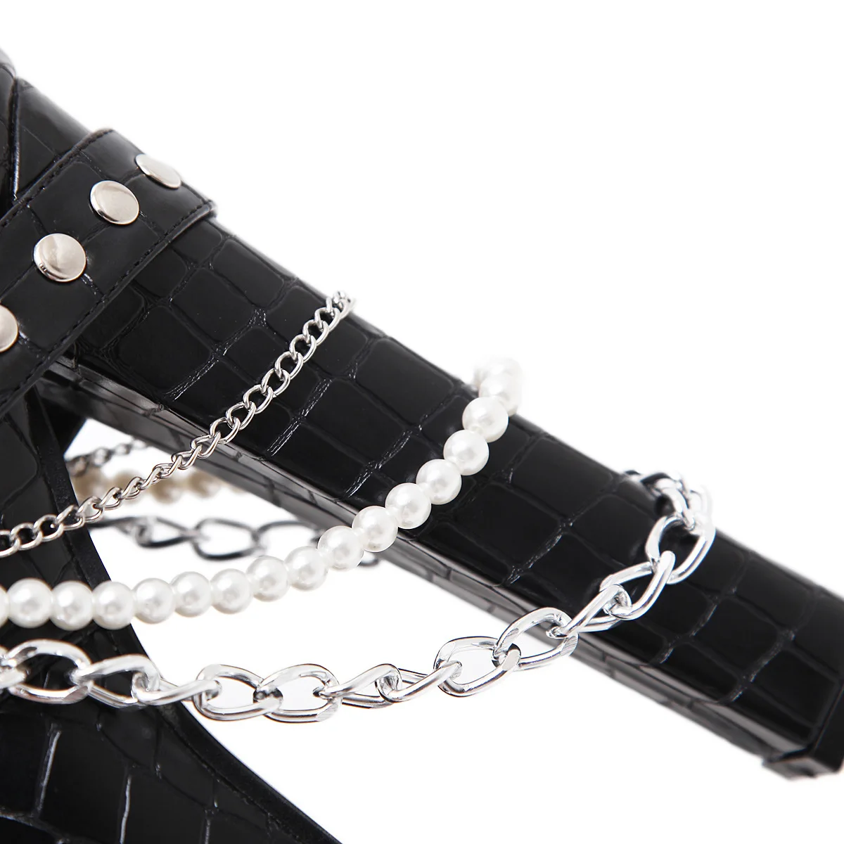 botas sapatos feminino punk rebites corrente plataforma