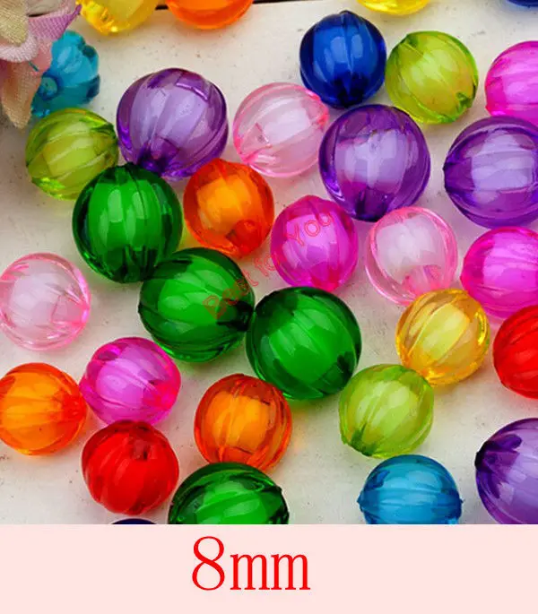 

500pcs Mixed Color 8mm Pumpkin Shape Acrylic Loose Beads Beaded Material Fit for Jewelry Making Accessories Jewelry Findings