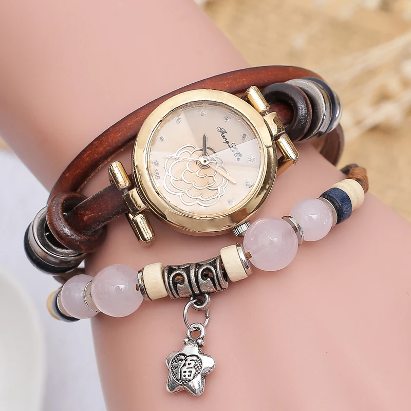 

Women Watches Fashion Casual Bracelet Watch Women Relogio Leather Rhinestone Analog Quartz Watch Clock Female Montre Femme