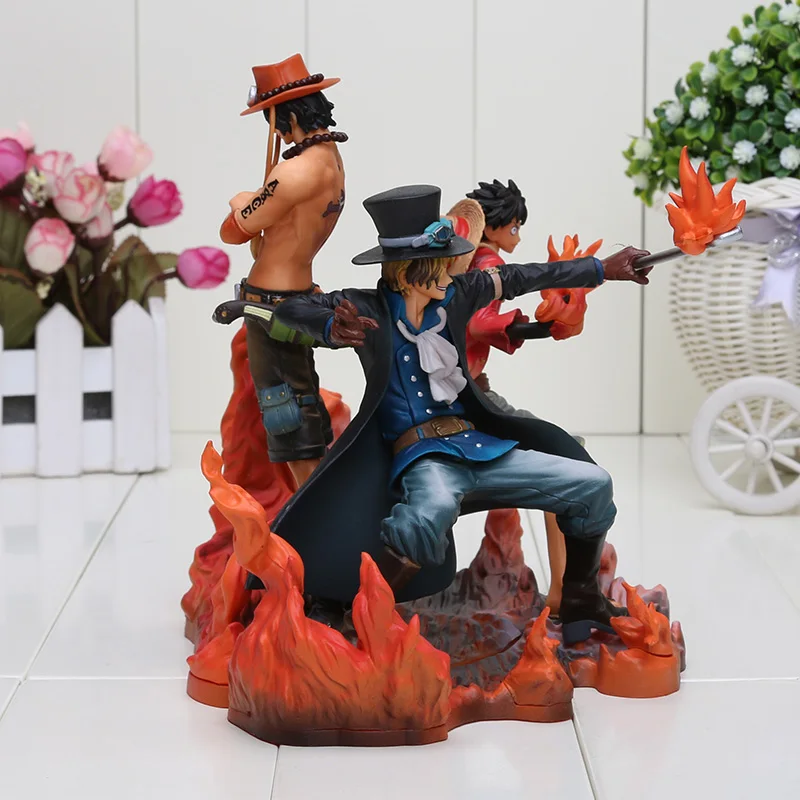 

15-17cm 3pcs/set Anime One Piece DXF Luffy Ace Sabo PVC Action Figures Model Toys