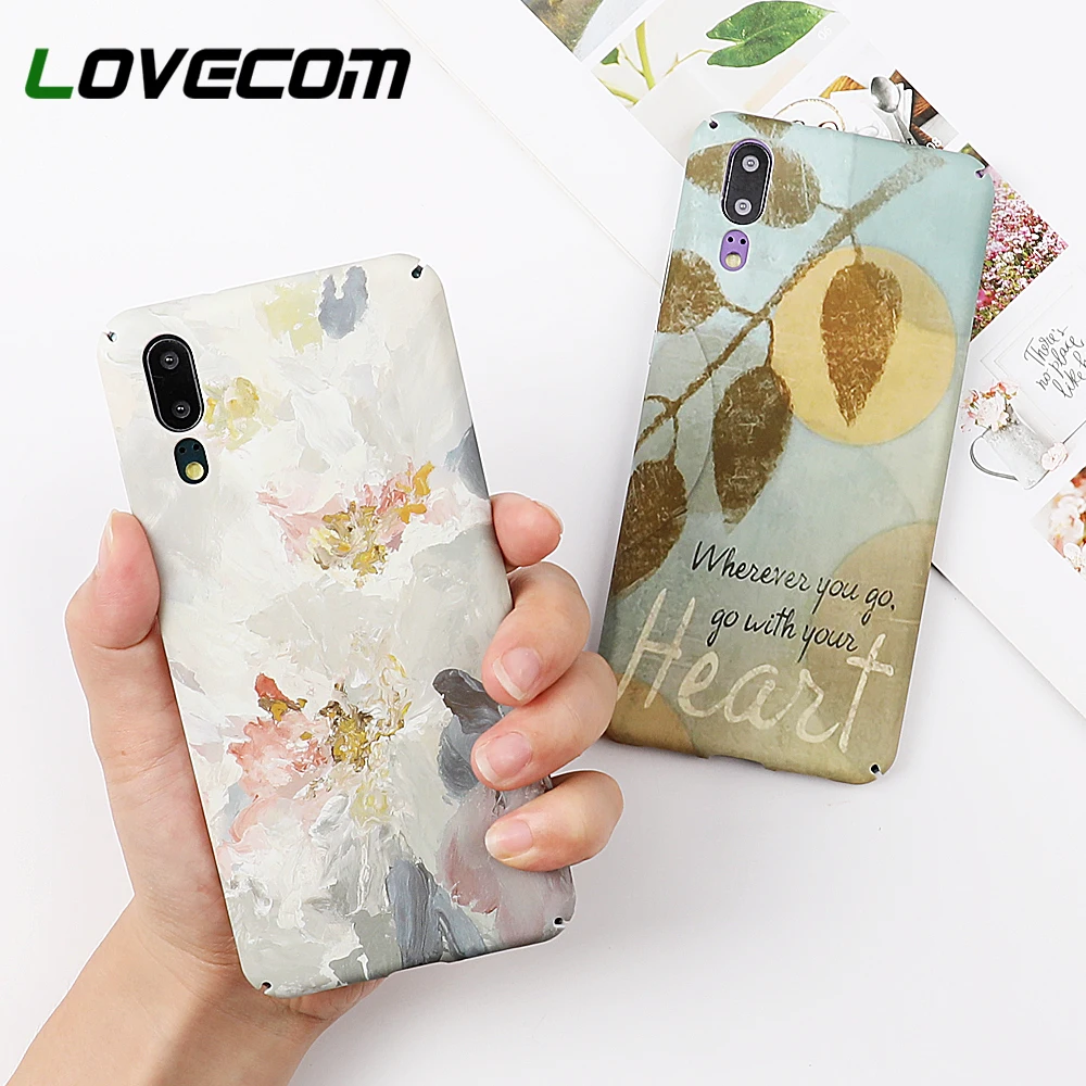 

LOVECOM Retro Watercolor Leaf Phone Case For Huawei P20 Lite P20 Pro Case For Huawei Nova 4 5 P30 Fitted Cover Hard Phone Shell