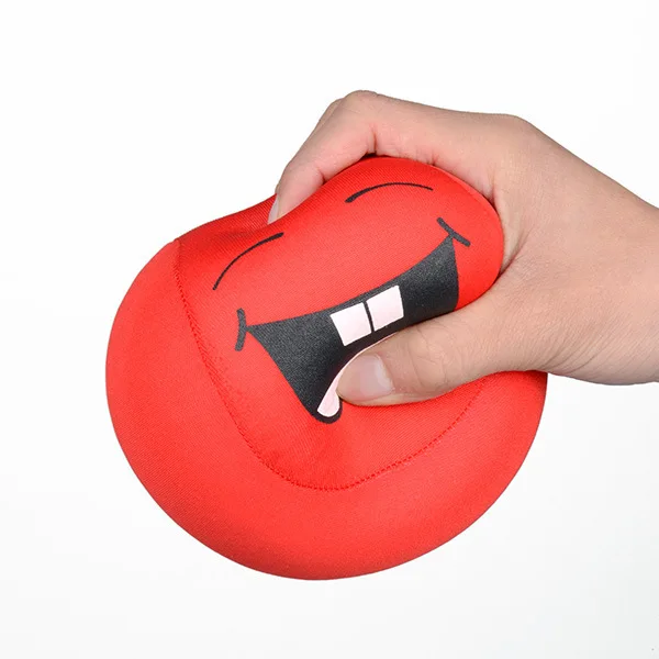 

1pc Cute Smiling Face Hand Grasp Cloth Soft Ball EVA Foam Bags Baby Rattles Educational Expression Fun Games Toys Color Random