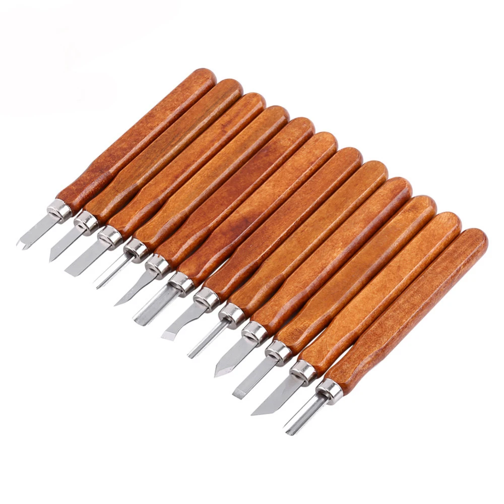 

12Pcs/Lot Woodcut Cutter Knife Set Hand Wood Carving Chisels for Woodworking Clay Wax DIY Tools Wood Craft Chisel Wholesale