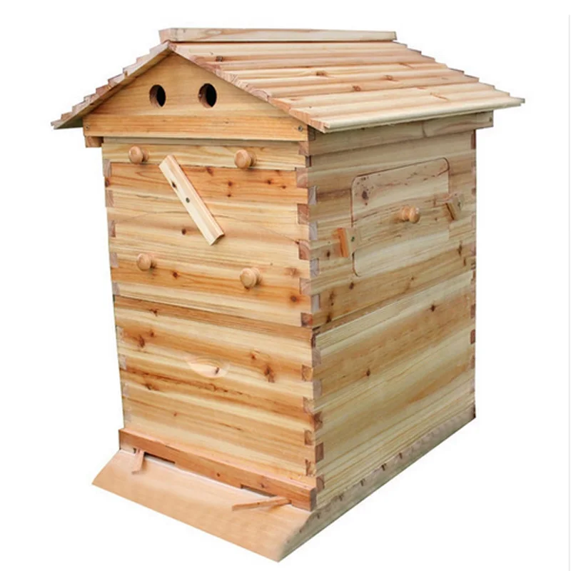 Автоматический Деревянный пчелиный улей дом деревянный ящик для пчел оборудование пчеловодства инструмент для пчеловодства пчелиный улей поставка высокого качества для сада - Цвет: house