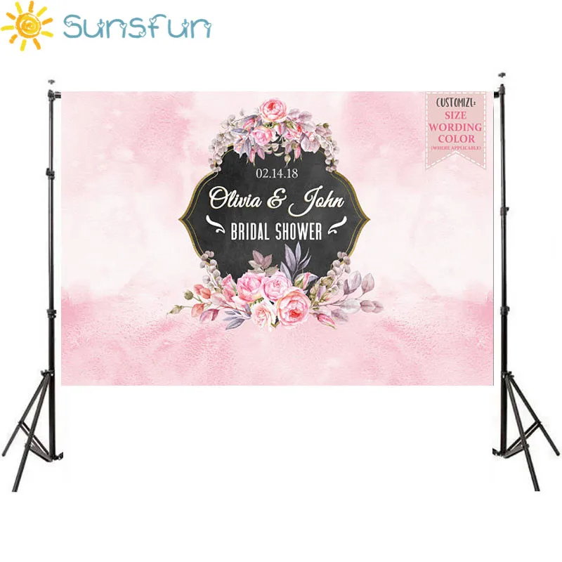 

Sunsfun Pink Watercolor Painting Spring Multicolored Flowers Wedding Background Photo Studio New Camera Fotografica Backdrop