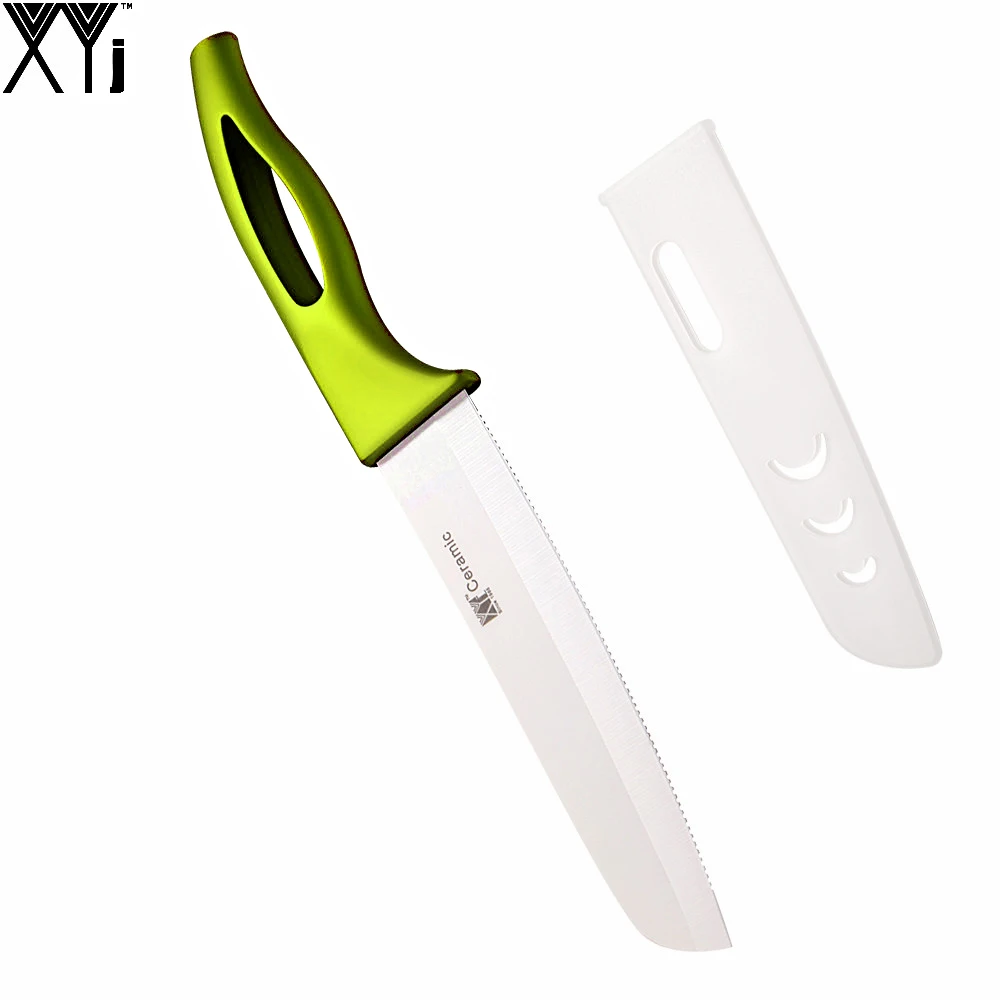 Green Handle Santoku Ceramic Knives Global Fashion 6" White Blade