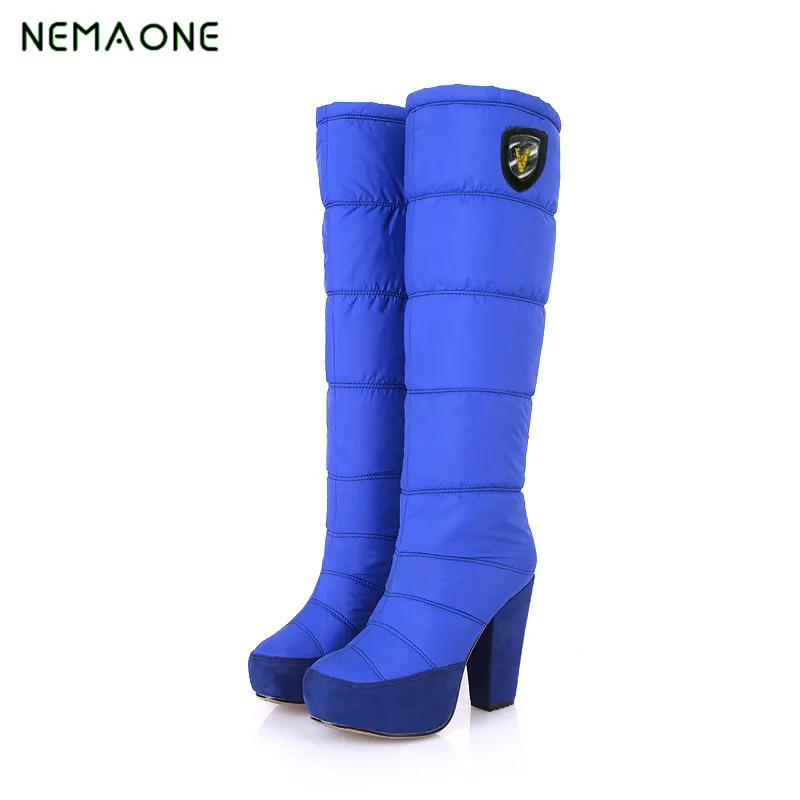 

NEMAONE 20017 Fashion Women Snow soft Low Wedges Round Toe Platform Warm Fur Shoes Woman Med-calf Winter Boots