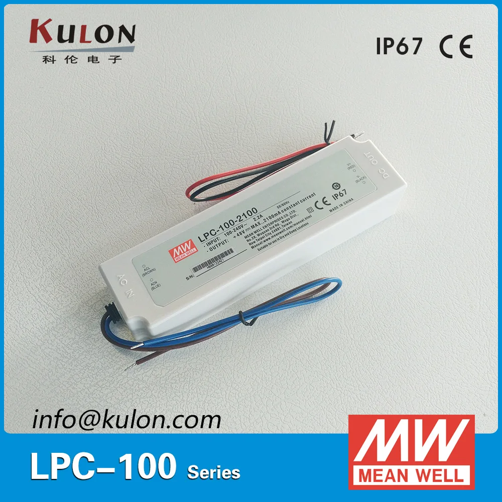 

Оригинальный водонепроницаемый Светодиодный источник питания Meanwell LPC-100-350, постоянный ток, 350 мА, 100,1 Вт